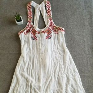 Women's ASOS Embroidery White Dress Boho Sz 2